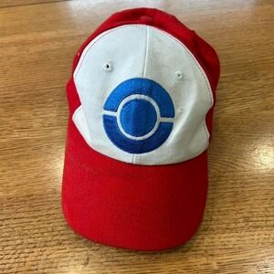 Red and white Pokémon hat